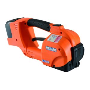 GT ONE 10–16 mm (3/8″ til 5/8″) rafknúin bindivél fyrir PET og PP bindiborða með rafhlöðu og hleðslutæki