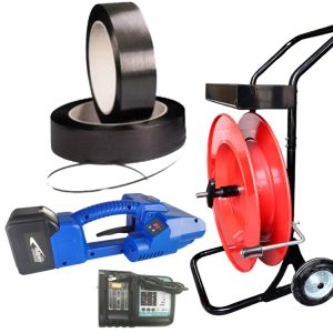 Pólýester bindiborðasett NEO2 9-16mm PET PP með rafhlöðu, hleðslutæki og PP bindiborða, sett